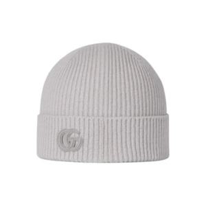 구찌 캐시미어 패치 비니 8341903GAC01200 LIGHT GREY DOM