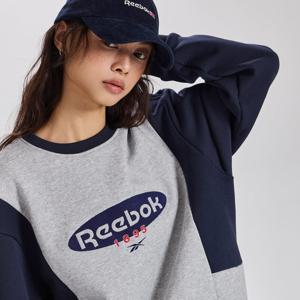 [리복]헤리티지 배색 맨투맨 - 멜란지 그레이네이비 RETS5FM42G2