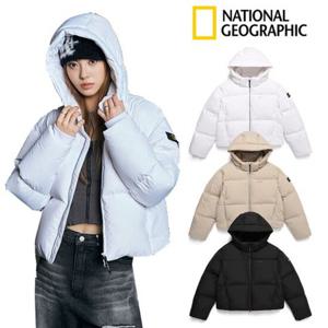 내셔널지오그래픽 N244WDW151 W 카이만 숏기장 구스 후디 다운 점퍼