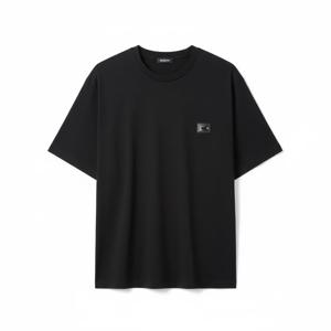 NEIL BARRETT SLIM DROPPED SHOULDER PIERCED NIPPLE T-SHIRT (MY70144A Y518 001N) (피어싱 반팔 티셔츠)