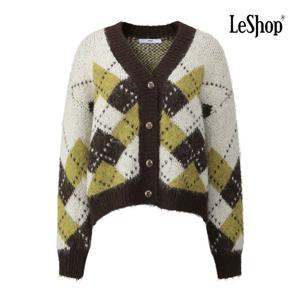 르샵  아가일 Y버튼 울 니트 가디건 (BQ1KC005A)