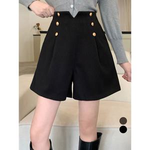 [앳마크]ATMARK 금장컷하이웨스트모직하프팬츠_AA59PT025G