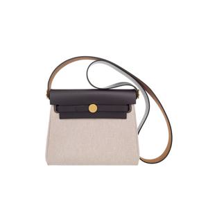 [엘러브] 에르메스 미니 에르백20 에크루베이지/에벤 금장 W각인 6HB0005