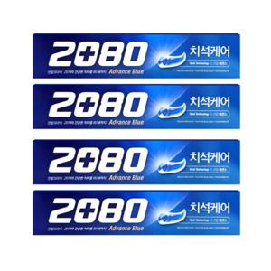 [애경] 치약 2080 어드밴스 치석케어 (블루/150g) 4개입