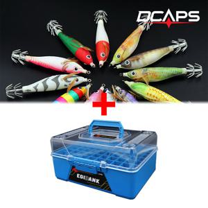 디캡스 에기케이스 블루 70구 에기뱅크+수평에기 70개 태클박스