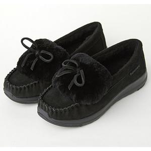 [백화점][베어파우(슈즈)][여성] CAROL 캐롤 4CM 소가죽 리본 방한 모카신 블랙 3999001QD-W