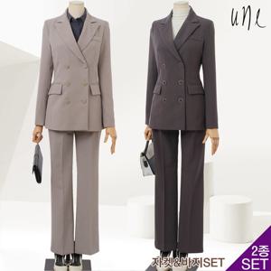 [une] [SET][77까지]시크칼라더블자켓+슬랙스SET