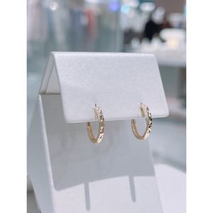 미니골드 14K 다이아컷팅 링귀걸이(12mm) ECPM4032