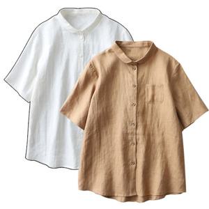 [바바라옷장]230850 - 린넨 면 카라 셔츠 남방/블라우스/빅사이/