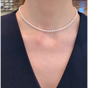 미니골드 14k 4mm 진주 비드 목걸이(스와) NAMM4001