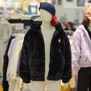 세이브존 세이브존01 겨울 공용 블랙 밍크 패딩 후드 점퍼 23w0160