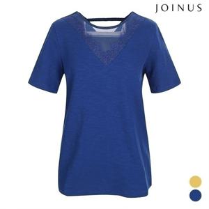 시스루 배색 반팔 티셔츠_JAAU5-CKS240