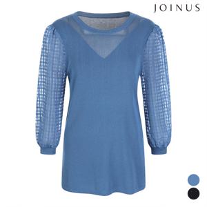 패턴 시스루 배색 니트_JABU4-WSL030