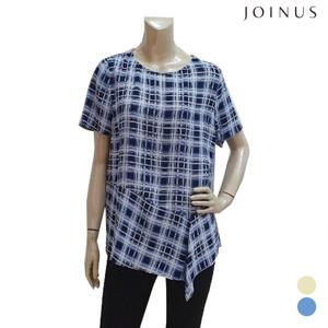 언밸런스 밑단 반팔 블라우스_JABU5-WRB460