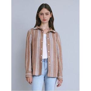 [아날도바시니](아날도바시니) 린넨 스트라이프 셔츠 (AV08BL01M