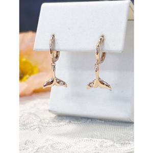 미니골드 14K 럭키유 고래꼬리 원터치귀걸이 (로즈골드) ETRM4402