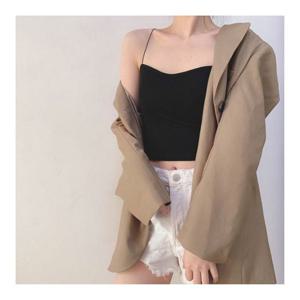 여성캡내장나시 1P 여자 얇은 끈나시 이너탑 흰색