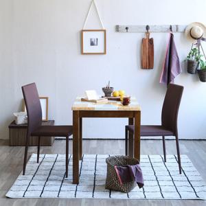 베스트리빙 캘빈 젠 2인용 화강암 대리석 식탁 테이블 세트/의자 2개