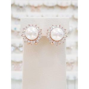 볼라레 세이브존01 레이스 핵진주 클립 귀걸이 spe952