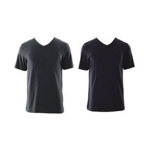 [와코루]모달스판 스트라이프 남성 반팔런닝 WMV2405A