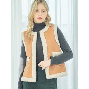 [레코브](레코브) 부클배색 무스탕 베스트(LK61C1VT503X)