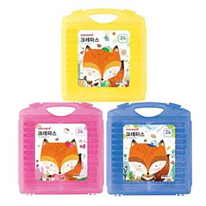 모나미 모니주 크레파스24색 노랑 파랑 분홍 택1