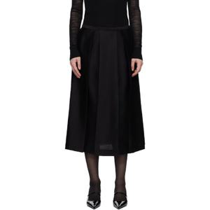 25 FW 토템 여성 블랙 트윈플라워 미디 스커트 251771F092000