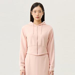 [르꼬끄공식] [30% OFF] 여성 모달 더블텐션 레귤러핏 크롭 후드집업 (QQ122OFT11)