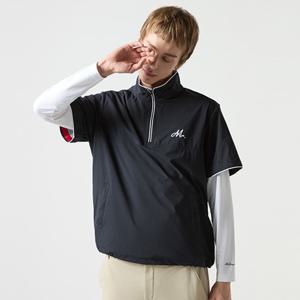 [먼싱웨어][30%OFF]남성 경량 2WAY 반집업 티셔츠 블랙(MQ121MJP35)
