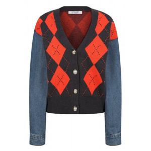 [레코브](레코브) 데님 배색 아가일 니트 가디건(LC31C3KC906X)