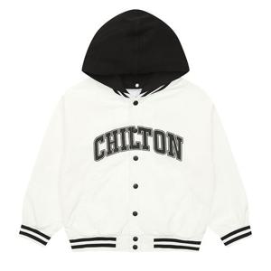 [에꼴리에]남아 후드 탈부착 레터링 바시티 점퍼 23A1103_WT