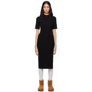 몽클레어 원피스 블랙 저지 미디 드레스 242111F052000