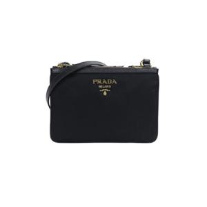프라다 나일론 더블 지퍼 크로스바디백 블랙 1BH046-ZMY-F0002