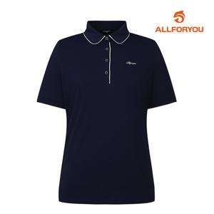 [올포유] 여성 라인 배색 카라 반팔 티셔츠 AWTYM3171-915