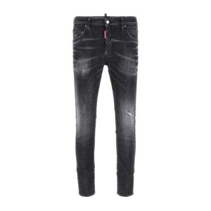 디스퀘어드2 블랙 워시 디스트레스 슬림 핏 스케이터 진 S74LB1