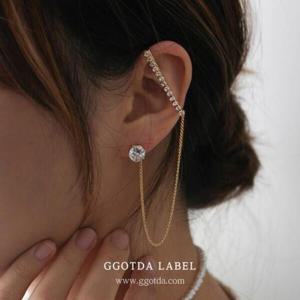 아트박스/이룸 고급 큐빅 진주 크롤러 후크 귀걸이 ver.2 6종 컬