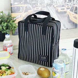 아트박스/블랑블랙 스트라이프 런치 보온보냉 쿨러백_7.8L