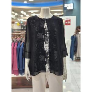 포라리 세이브존05 블랙 시스루 블라우스 LB25041