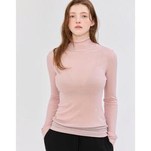 질스튜어트 뉴욕 여성 24FW 스테디셀러 핑크 로고자수 울혼방 긴팔티셔츠 WJTS4D120P1