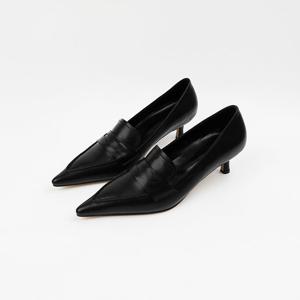 [신난다슈] 여성 구두 펌프스 힐 5cm 여자 스틸레토 로퍼힐 발편한 미들굽 LO253633 블랙