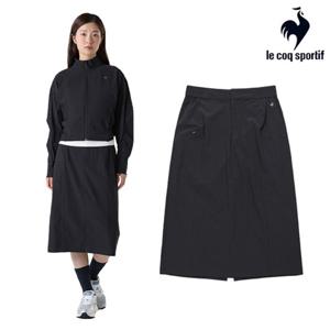 [르꼬끄] 여성 레귤러핏 우븐 미디기장 스커트 QQ322OSK71_BLK