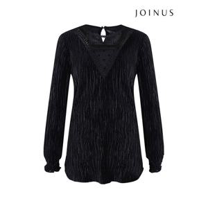 [조이너스]벨벳 주름 시스루 티셔츠_JAAW0-SKL080