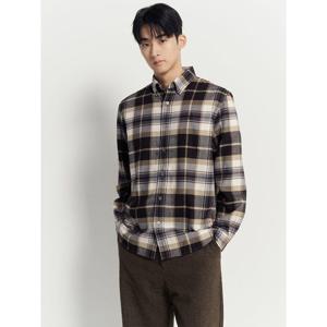 [빈폴멘] 브러쉬드 미디엄 체크 셔츠  브라운 (BC4X64O83D)