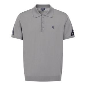 파리게이츠 (511E3SR101) 남성 사선 배색 포인트 카라 반팔 니트