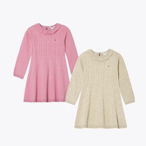 [공식][타미힐피거] [베이비] 케이블 스웨터 원피스 2종 택1 (T42F7NDR160GT1)