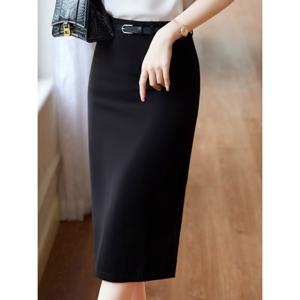 [예쎄][예쎄] 뒷트임 스판 H라인 미디스커트 (S4FSK006A)