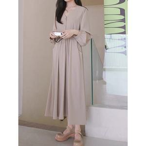 [예쎄][예쎄] 허리끈 V넥 플레어 롱원피스 (S4FOP004A)