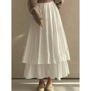 [예쎄][예쎄] 플리츠주름 2단 캉캉 밴딩스커트 (S5SSK010A)