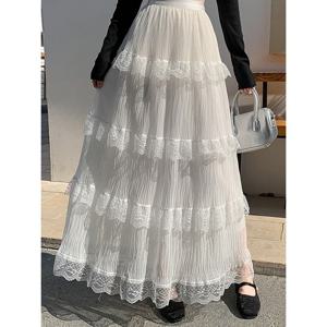 [예쎄][예쎄] 레이스장식 4단 캉캉 밴딩 스커트 (S5SSK009A)