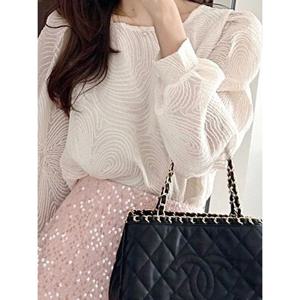 [예쎄][예쎄] 패턴 시스루소매 스퀘어넥 블라우스 (S5SBL407A)